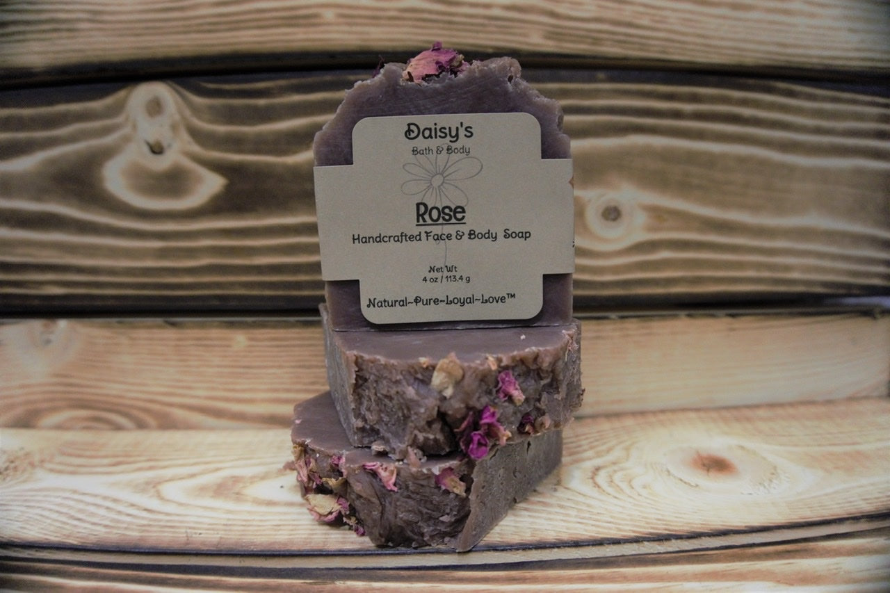 Adding Daisy's Rose Facial bar to your daily hygiene routine will not only gently cleanse your skin, it will help keep your skin feeling lovely as it lightly exfoliates any dirt, make up and dead skin cells while not disrupting your skins natural oils. Rose Clay Soap is wonderful to use on all types of skin.