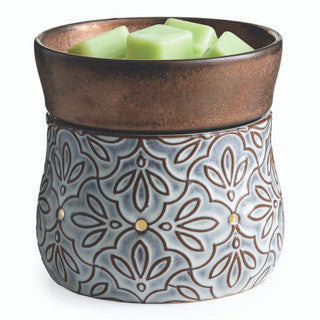 Daisy's Blue Floral & Bronze 2 in 1 Fragrance Warmer